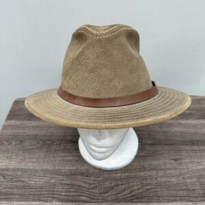 VINTAGE HENSCHEL leather men's outback gorpcore outdoor activewear hat.  LARGE